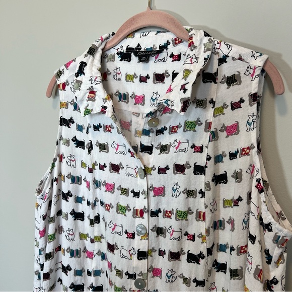 John Mark Novelty Scottie Dog Tank Top White 0X - Picture 2 of 10
